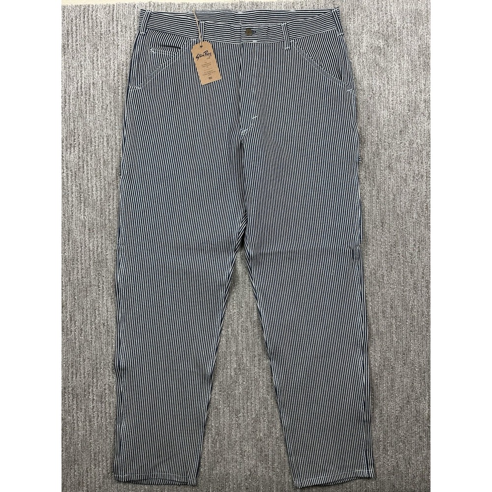 NWT Stan Ray Painter carpenter pant men 36x32 fits 38x34 blue hickory stripe USA